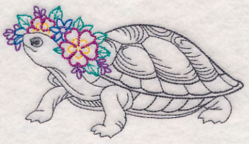 Turtle with Floral Crown (Vintage) - Image 4