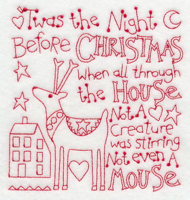 Twas the Night Before Christmas (Redwork) - Image 4