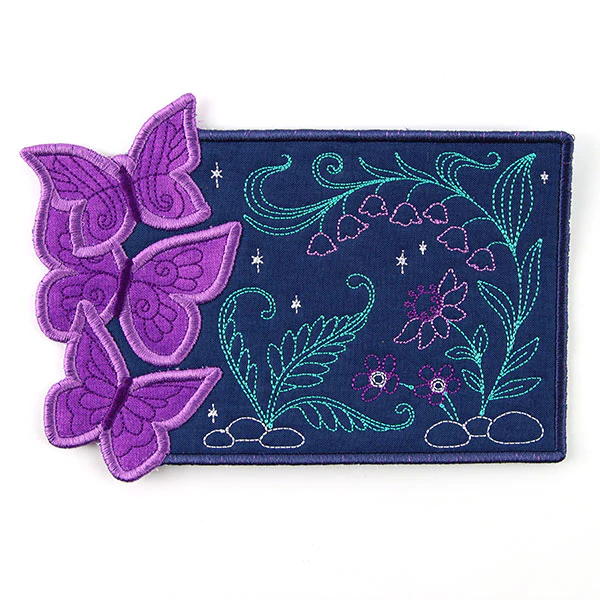 Twilight and Butterflies Garden Mug Rug (In-the-Hoop) - Image 3