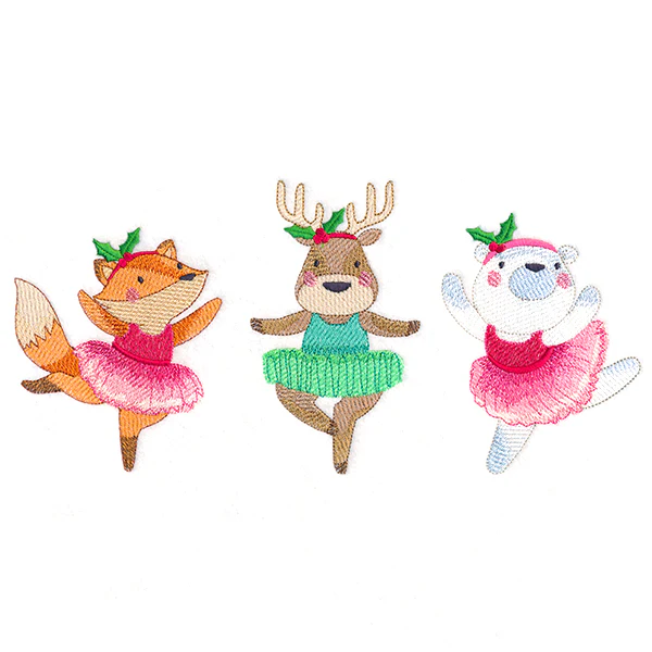 Twirling Christmas Ballerinas Trio