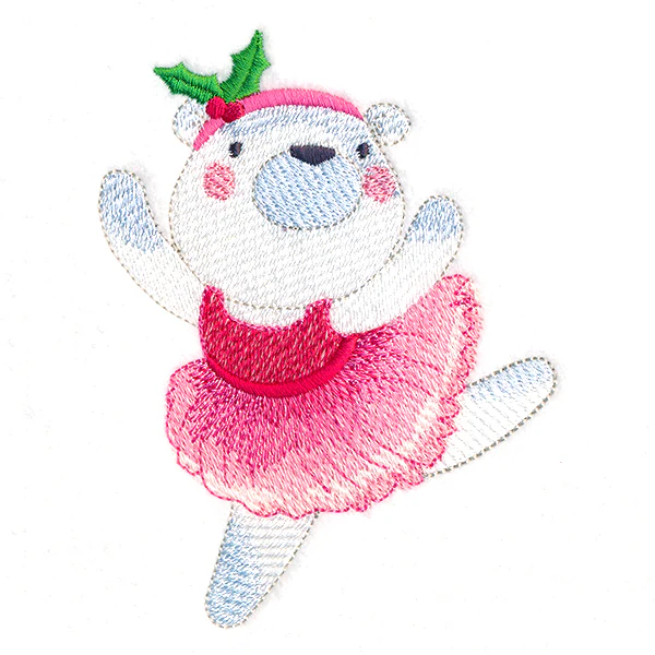 Twirling Christmas Polar Bear Ballerina - Image 3