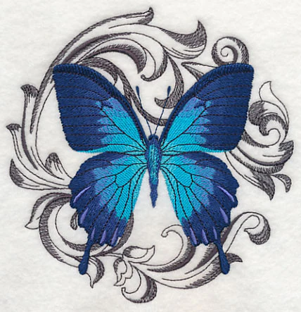 Ulysses Swallowtail with Baroque Background - Image 3