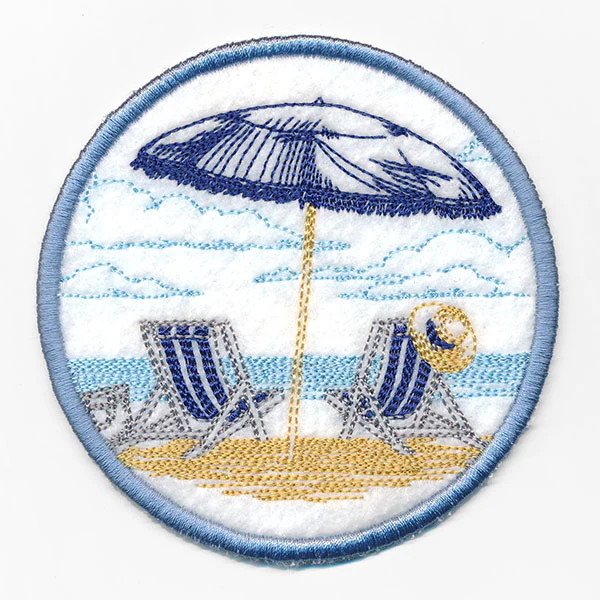 Umbrella and Chairs Beach Scene Coaster (In-the-Hoop) - Image 2