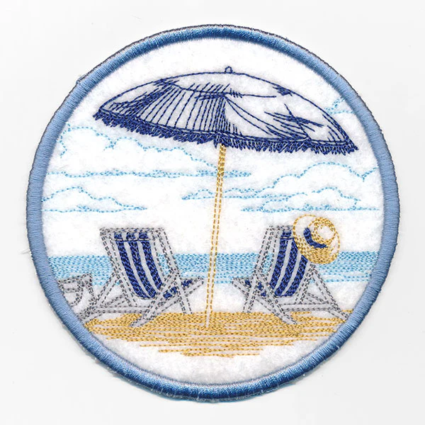 Umbrella and Chairs Beach Scene Coaster (In-the-Hoop) - Image 3