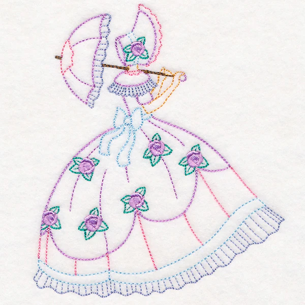 Umbrella Girl with Roses (Vintage) - Image 2