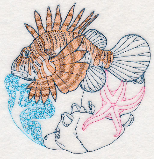 Undersea Lionfish Etching - Image 2