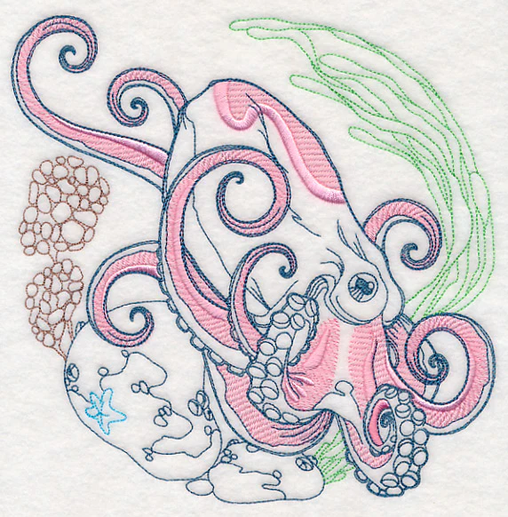 Undersea Octopus Etching - Image 6