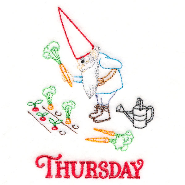 Vegetable Gardening Gnome on Thursday (Vintage) - Image 2
