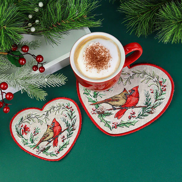 Very Merry Cardinal Trivet (In-the-Hoop) - Image 11
