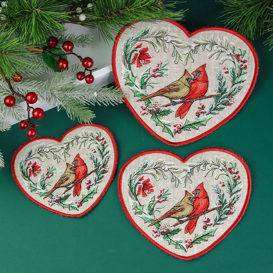 Very Merry Cardinal Trivet (In-the-Hoop) - Image 3