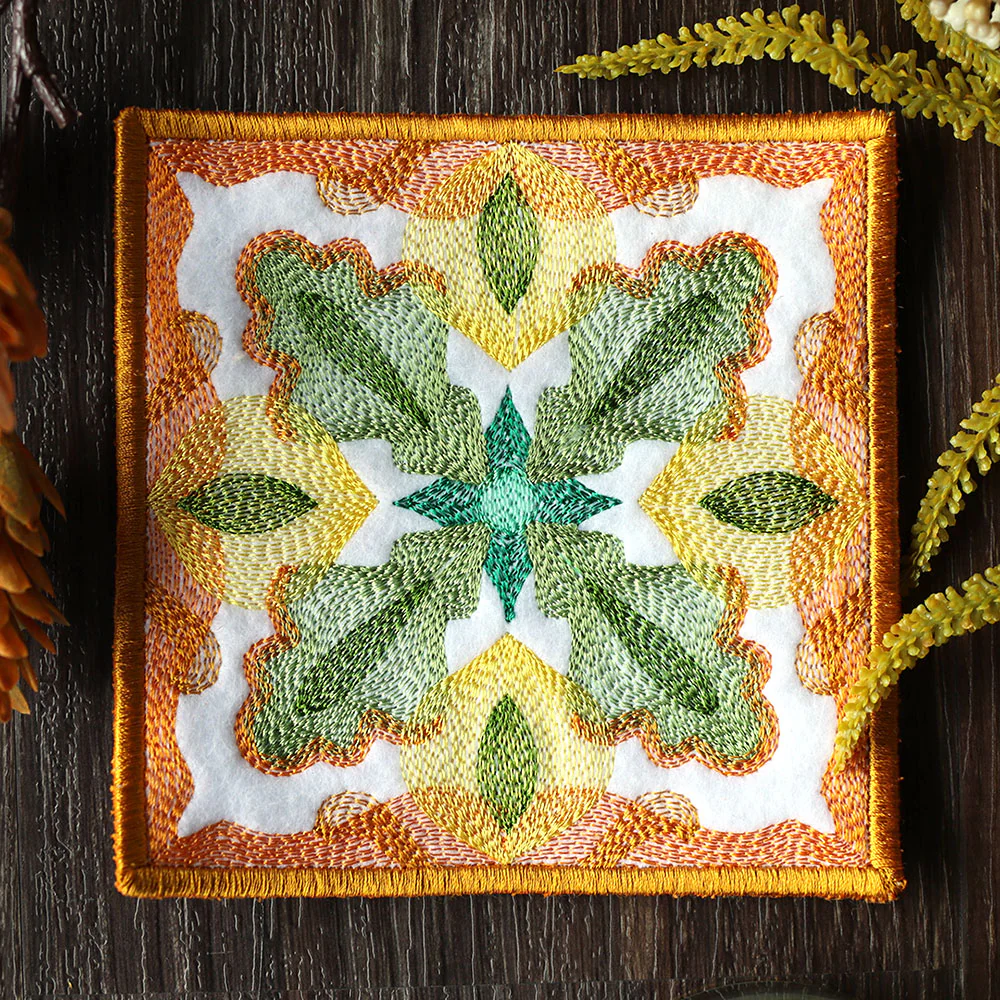 Vibrant Color Theory Square Coaster (In-the-Hoop) - Image 3