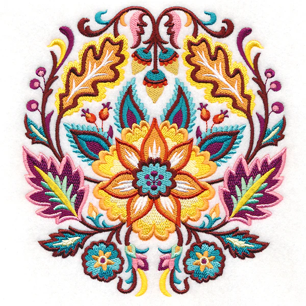 Vibrant Jacobean Autumn Medallion - Image 3
