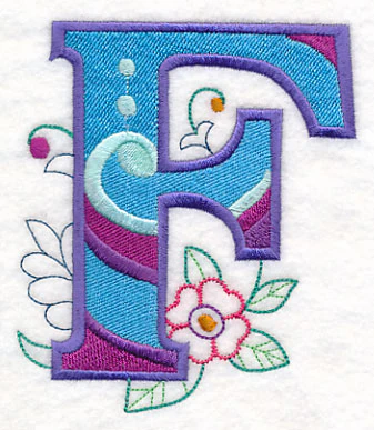 Vintage Flower Fade Letter F - 6 Inch - Image 2