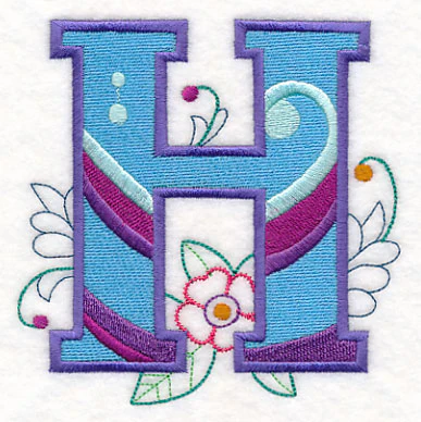Vintage Flower Fade Letter H - 6 Inch - Image 2
