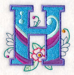 Vintage Flower Fade Letter H - 6 Inch - Image 4