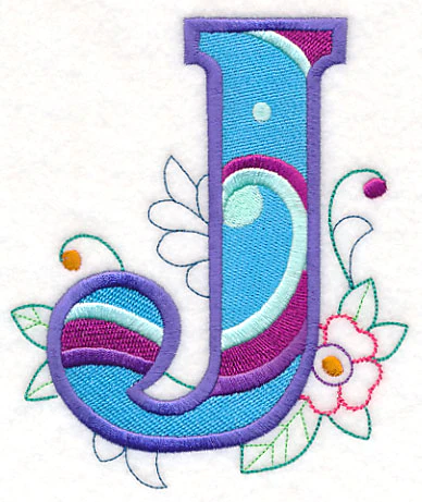 Vintage Flower Fade Letter J - 6 Inch - Image 6