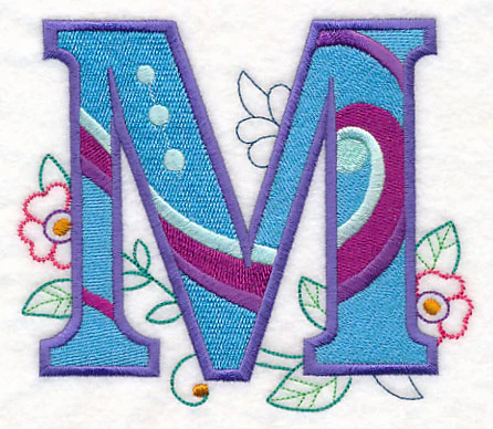 Vintage Flower Fade Letter M - 6 Inch - Image 2