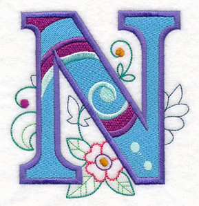 Vintage Flower Fade Letter N - 6 Inch - Image 3