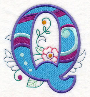 Vintage Flower Fade Letter Q - 6 Inch - Image 3