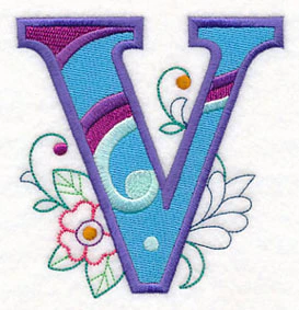Vintage Flower Fade Letter V - 6 Inch - Image 3