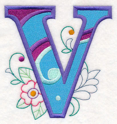 Vintage Flower Fade Letter V - 6 Inch - Image 6