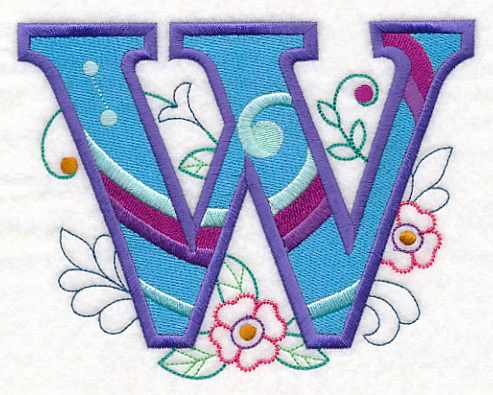 Vintage Flower Fade Letter W - 6 Inch - Image 2