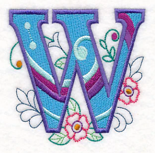 Vintage Flower Fade Letter W - 6 Inch - Image 3