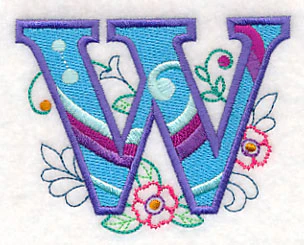 Vintage Flower Fade Letter W - 6 Inch - Image 4