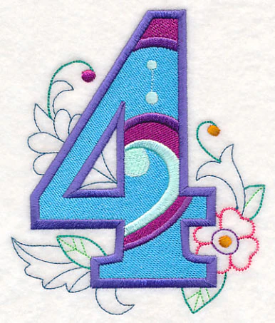 Vintage Flower Fade Number 4 - 6 Inch - Image 6