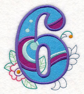 Vintage Flower Fade Number 6 - 6 Inch - Image 3