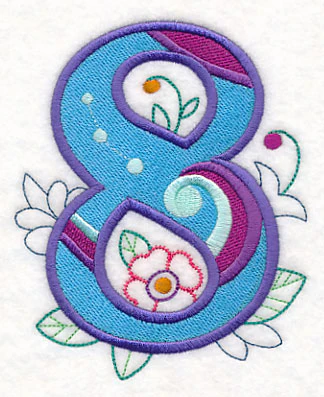 Vintage Flower Fade Number 8 - 6 Inch - Image 2