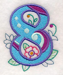 Vintage Flower Fade Number 8 - 6 Inch - Image 4