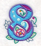 Vintage Flower Fade Number 8 - 6 Inch - Image 5