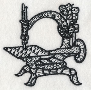 Vintage Sewing Machine 1 (Blackwork) - Image 3