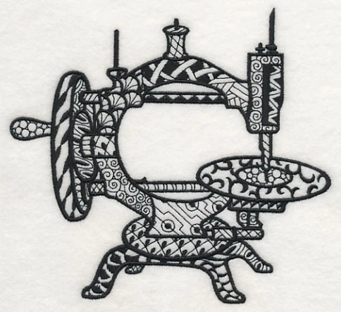 Vintage Sewing Machine 3 (Blackwork) - Image 4
