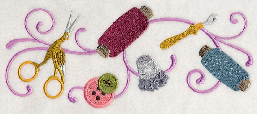 Vintage Sewing Notions Border - Image 5