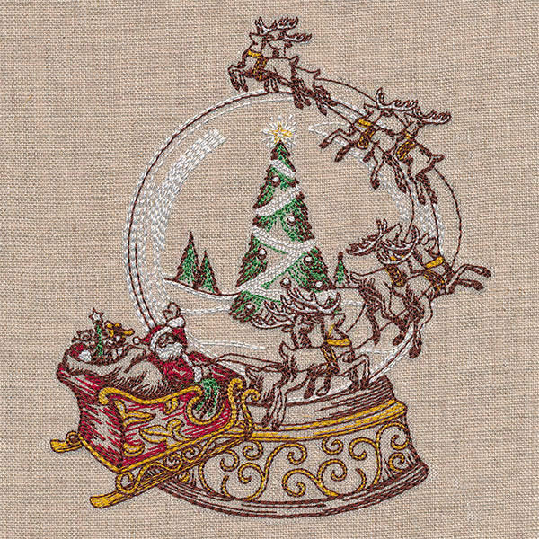 Vintage Snowglobe Santa's Flight Scene - Image 3