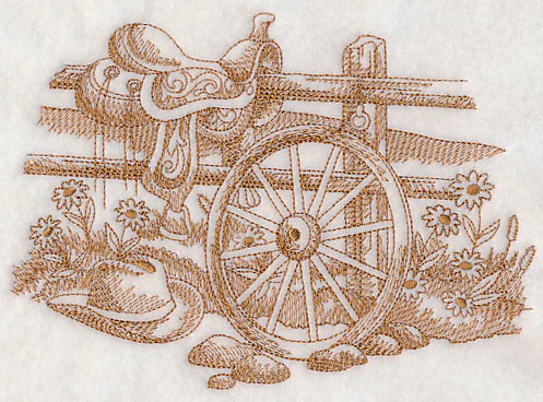 Wagon Wheel Scene (Toile) - Image 3