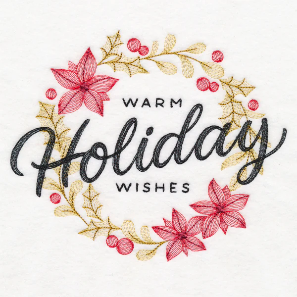 Warm Holiday Wishes Wreath - Image 2