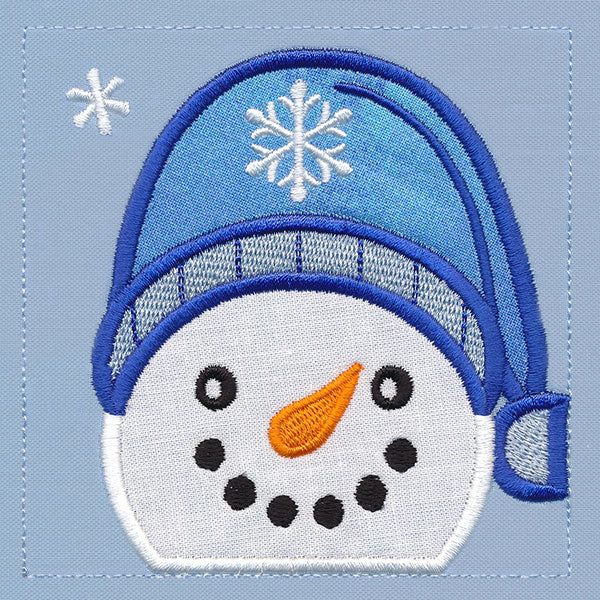 Warm Winter Welcome Snowman - Head (Applique) - Image 17