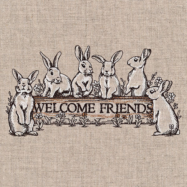 Welcome Friends Bunny Sign - Image 5