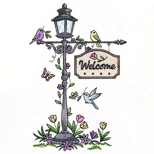 Welcome Spring Lamppost
