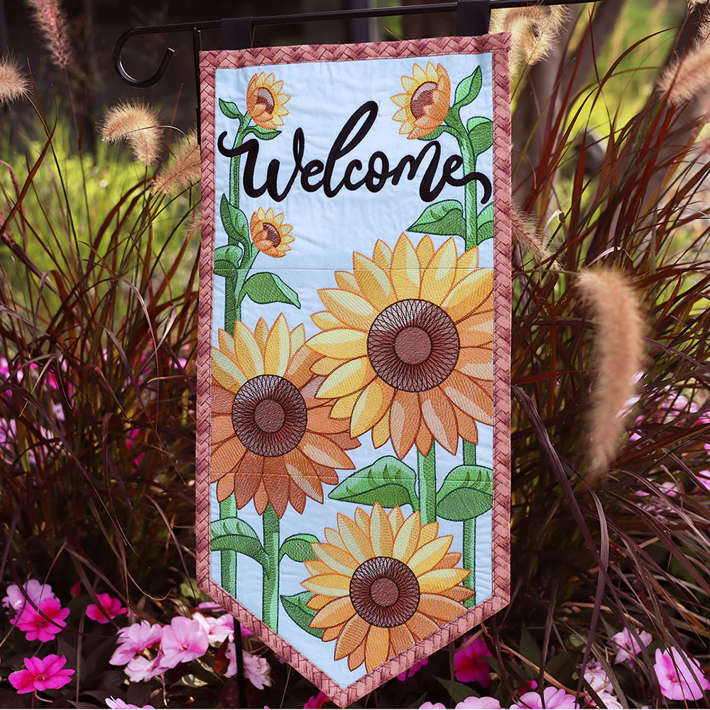 Welcome Sunflower Garden Flag - Image 2