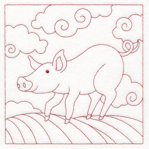Whimsical Farm Life Quilting - Pig (Double Run) - Image 2
