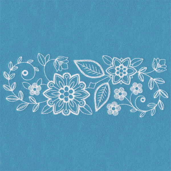 Whimsical Floral Border (Whitework) - Image 5