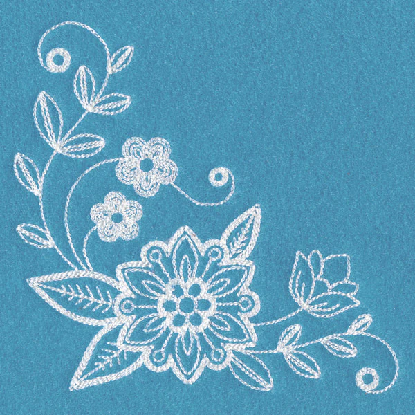 Whimsical Floral Corner (Whitework) - Image 2