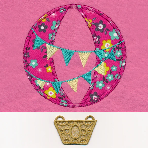 Whimsical Hot Air Balloon (Hooped Applique with Lace) - Image 4