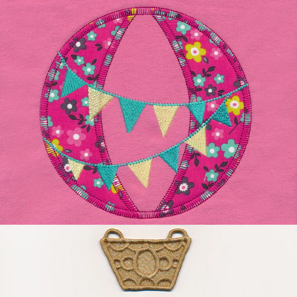 Whimsical Hot Air Balloon (Hooped Applique with Lace) - Image 8