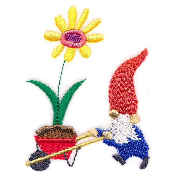 Whimsical Wheelbarrow Gnome