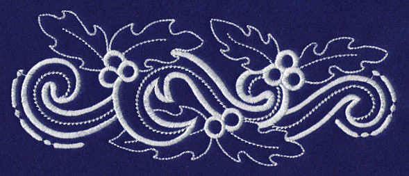 White Christmas Holly Border - Image 3